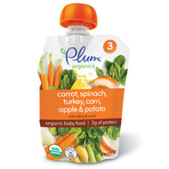 Plum Organics, Organic Baby Food, Stage 3, Carrot, Spinach, Turkey, Corn, Apple & Potato, 4 oz (113 g)