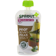 Sprout Organic, Baby Food, Stage 2, Pear, Kiwi, Peas, Spinach, 4 oz (113 g)