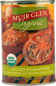 Muir Glen Organic, Diced Tomatoes,  Fire Roasted with Green Chilies - 14.5 oz