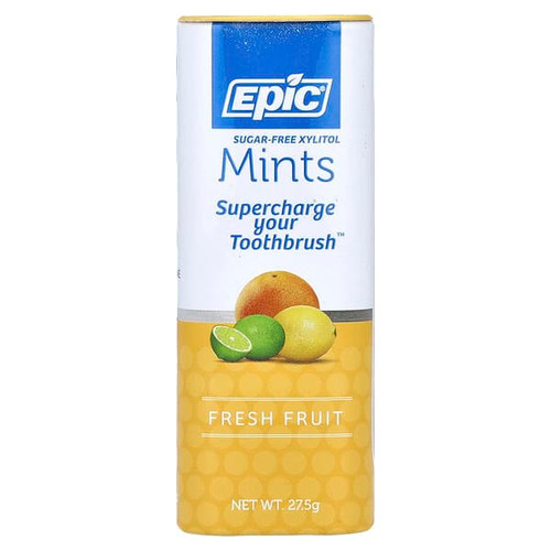 <img alt="Epic Dental, Sugar-Free Xylitol Mints, Fresh Fruit, 27 Mints, 27.5 g" title="Epic Dental, Sugar-Free Xylitol Mints, Fresh Fruit, 27 Mints, 27.5 g,898414001344"