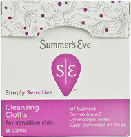 3 PACK of Summers Eve Cleansing Cloths for Sensitive Skin Simply Sensitive -- 16 Cloths