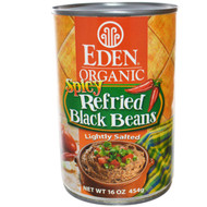 3 PACK of Eden Foods Organic Refried Black Beans Spicy -- 16 oz