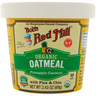 Bobs Red Mill, Organic Oatmeal Cup, Pineapple Coconut with Flax & Chia, 2.43 oz (69 g)
