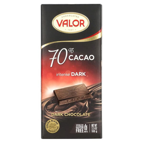 <img alt="Valor, Intense Dark Chocolate, 70% Cacao, 3.5 oz (100 g) (Discontinued Item)" title="Valor, Intense Dark Chocolate, 70% Cacao, 3.5 oz (100 g) (Discontinued Item),072247434351"