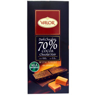3 PACK of Valor, Dark Chocolate, 70% Cacao, With Caramel and Sea Salt, 3.5 oz (100 g)