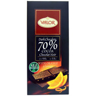 3 PACK of Valor, Dark Chcocolate, 70% Cocoa, With Orange, 3.5 oz (100 g)