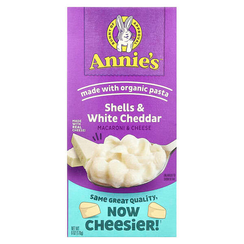 <img alt="Annies Homegrown, Macaroni & Cheese, Shells & White Cheddar, 6 oz (170 g)" title="Annies Homegrown, Macaroni & Cheese, Shells & White Cheddar, 6 oz (170 g),013562000043"