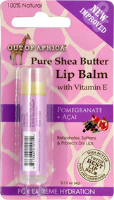 Out of Africa, Lip Balm, Pure Shea Butter, Pomegranate + Acai, 0.15 oz (4 g)