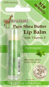 Out of Africa, Lip Balm, Pure Shea Butter, Peppermint, 0.15 oz (4 g)