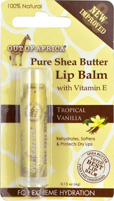 Out of Africa, Lip Balm, Pure Shea Butter, Tropical Vanilla, 0.15 oz (4 g)