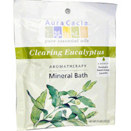 3 PACK of Aura Cacia, Aromatherapy Mineral Bath, Clearing Eucalyptus, 2.5 oz (70.9 g)