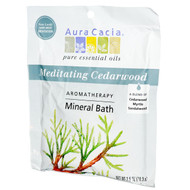 3 PACK of Aura Cacia, Aromatherapy Mineral Bath, Meditating Cedarwood, 2.5 oz (70.9 g)