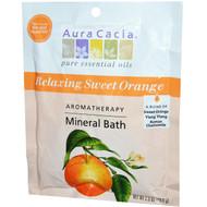 3 PACK of Aura Cacia, Aromatherapy Mineral Bath, Relaxing Sweet Orange, 2.5 oz (70.9 g)