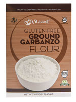 3 PACK of Vitaco Certified Gluten Free Ground Garbanzo Flour -- 16 oz