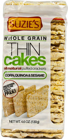 3 PACK of Suzies Thin Cakes Snack Crackers Gluten Free Corn Quinoa and Sesame -- 4.6 oz