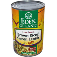 3 PACK of Eden Foods Organic Brown Rice Green Lentils -- 15 oz