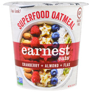 3 PACK of Earnest Eats, Superfood Oatmeal, Cranberry + Almond + Flax, American Blend, 2.35 oz (67 g)