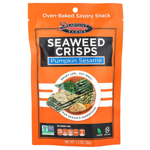 <img alt="Seapoint Farms, Seaweed Crisps, Pumpkin Sesame, 1.2 oz (35 g)" title="Seapoint Farms, Seaweed Crisps, Pumpkin Sesame, 1.2 oz (35 g),711575004217"