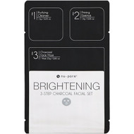 Nu-Pore, Brightening 3-Step Charcoal Facial Set, 1 Pack
