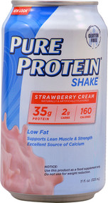 3 PACK of Worldwide Sports Nutrition Pure Protein Shake Strawberry Cream -- 11 fl oz