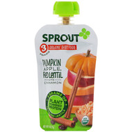 Sprout Organic, Baby Food, Stage 3, Pumpkin, Apple, Red Lentil With Cinnamon, 4 oz (113 g)