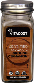 3 PACK of Vitaco Certified Organic Ground Cinnamon -- 1.5 oz