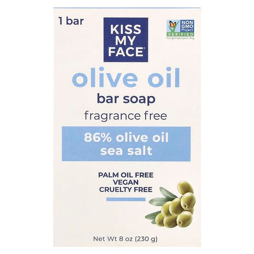 <img alt="Kiss My Face, Olive Oil Bar Soap, Fragrance Free, 8 oz (230 g)" title="Kiss My Face, Olive Oil Bar Soap, Fragrance Free, 8 oz (230 g),028367731481"