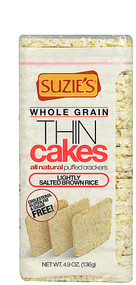 3 PACK of Suzies Thin Puffed Cakes Gluten Free Brown Rice Lightly Salted -- 4.9 oz