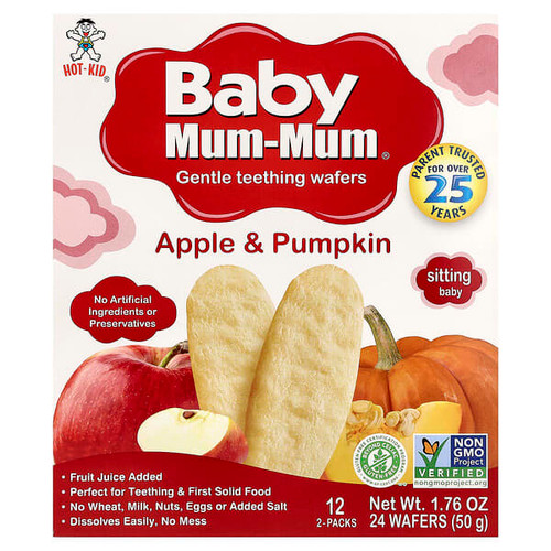 <img alt="Hot Kid, Baby Mum-Mum, Gentle Teething Wafers, Apple & Pumpkin, 12 Packs, 2 Wafers Each" title="Hot Kid, Baby Mum-Mum, Gentle Teething Wafers, Apple & Pumpkin, 12 Packs, 2 Wafers Each,686352809760"