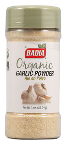 3 PACK of Badia Organic Garlic Powder -- 3 oz
