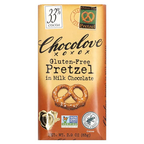 <img alt="Chocolove, Gluten-Free Pretzel in Milk Chocolate, 33% Cocoa, 2.9 oz (83 g)" title="Chocolove, Gluten-Free Pretzel in Milk Chocolate, 33% Cocoa, 2.9 oz (83 g),716270001356"