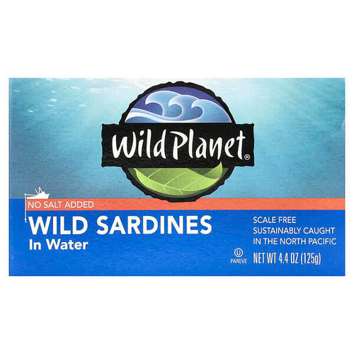 <img alt="3 PACK of Wild Planet, Wild Sardines In Water, No Salt Added, 4.4 oz (125 g)" title="3 PACK of Wild Planet, Wild Sardines In Water, No Salt Added, 4.4 oz (125 g),829696000893"
