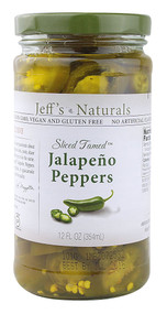 3 PACK of Jeffs Naturals Sliced Tamed Jalapeno Peppers -- 12 fl oz