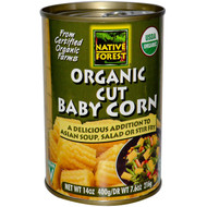 3 PACK of Native Forest Organic Baby Corn Pieces -- 14 oz