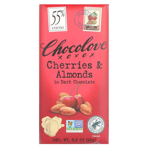 <img alt="Chocolove, Cherries & Almonds in Dark Chocolate, 55% Cocoa, 3.2 oz (90 g)" title="Chocolove, Cherries & Almonds in Dark Chocolate, 55% Cocoa, 3.2 oz (90 g),716270001523"