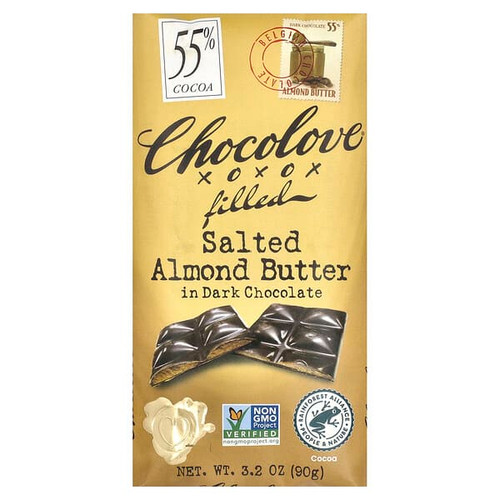 <img alt="Chocolove, Salted Almond Butter in Dark Chocolate, 55% Cocoa, 3.2 oz (90 g)" title="Chocolove, Salted Almond Butter in Dark Chocolate, 55% Cocoa, 3.2 oz (90 g),716270040010"