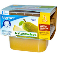 Gerber, 1st Foods, NatureSelect, Pears, 2 Pack, 2.5 oz (71 g) Each