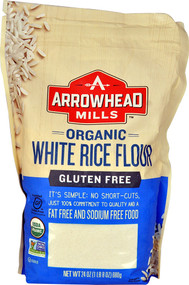 3 PACK of Arrowhead Mills Organic White Rice Flour Gluten Free -- 24 oz
