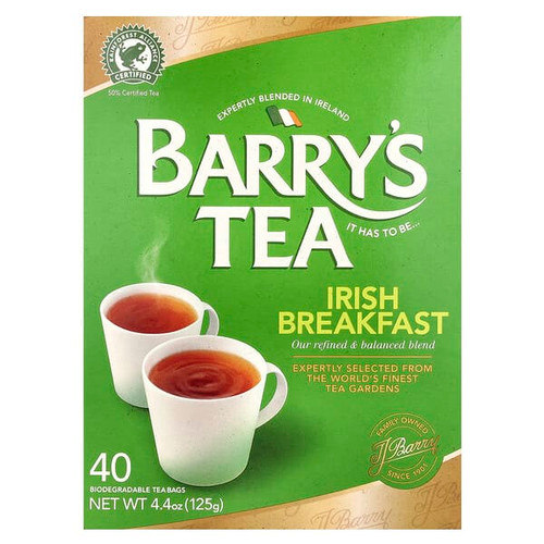 <img alt="Barrys Tea, Irish Breakfast, 40 Tea Bags, 4.4 oz (125 g)" title="Barrys Tea, Irish Breakfast, 40 Tea Bags, 4.4 oz (125 g),634924136288"