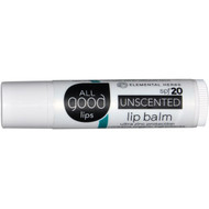All Good Products, All Good Lips, Lip Balm, SPF 20, Unscented, 4.25 g (Discontinued Item)
