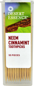 3 PACK of Desert Essence Neem Cinnamint Toothpicks -- 55 Toothpicks