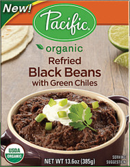 Pacific Natural Foods, Organic Refried Black Beans with Green Chiles - 13.6 oz
