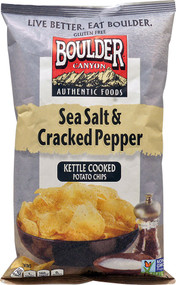 3 PACK of Boulder Canyon Authentic Foods Kettle Cooked Potato Chips Sea Salt & Cracked Pepper -- 5 oz