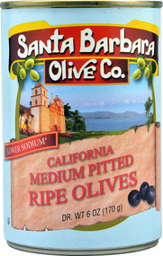 3 PACK of Santa Barbara Olive Co. Pitted Ripe Olives Medium -- 6 oz