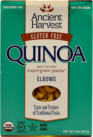 3 PACK of Ancient Harvest Elbows Organic Supergrain Pasta Corn & Quinoa -- 8 oz