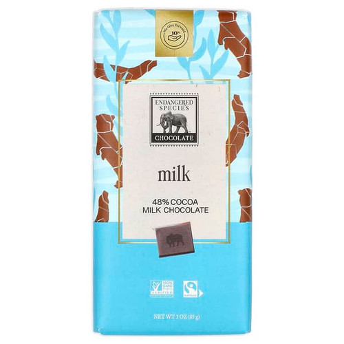 <img alt="Endangered Species Chocolate, Milk Chocolate, 48% Cocoa, 3 oz (85 g)" title="Endangered Species Chocolate, Milk Chocolate, 48% Cocoa, 3 oz (85 g),037014242317"
