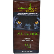 3 PACK of Endangered Species Chocolate, Strong + Velvety Dark Chocolate, 3 oz (85 g)