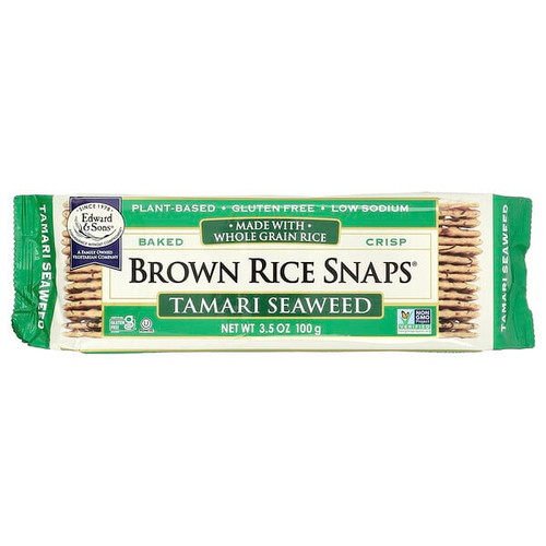 <img alt="Edward & Sons, Brown Rice Snaps, Tamari Seaweed, 3.5 oz (100 g)" title="Edward & Sons, Brown Rice Snaps, Tamari Seaweed, 3.5 oz (100 g),011206000350"