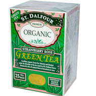 St. Dalfour, Organic, Green Tea, Strawberry Rose, 25 Tea Bags, 1.75 oz (50 g)