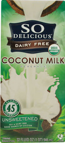 3 PACK of So Delicious Organic Coconut Milk Beverage Unsweetened -- 32 fl oz